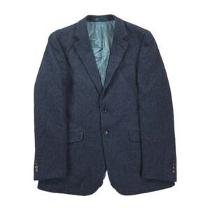 Charles Tyrwhitt Blazer Mens 42L Long Wool Herringbone Slim Fit Blue